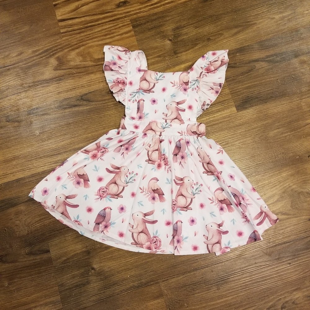 Bunny and bird romper dress